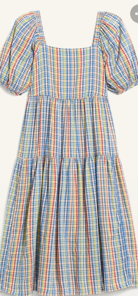 Old Navy plaid puff sleeve dress
